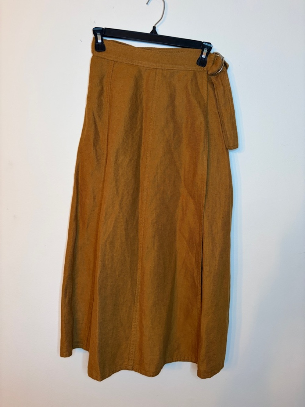 Zara Rust Wrap-Style Maxi Skirt with Side Ring